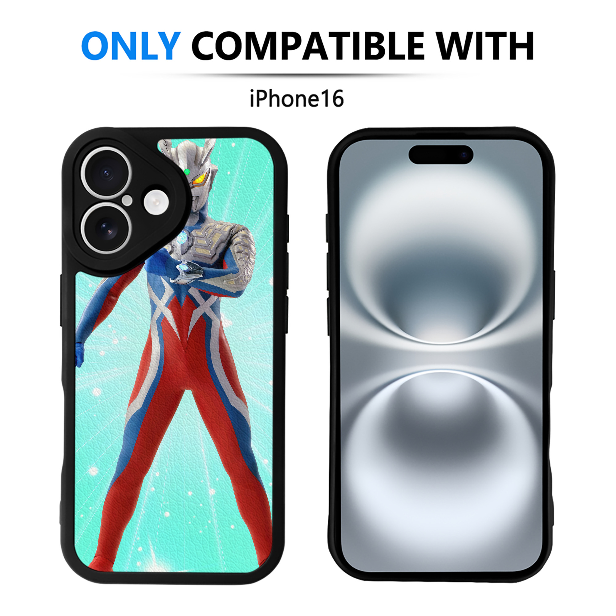 （画像用） ウルトラマン Ultraman 【iPhone 16シリーズ対応】シリコンスマホケース（レザー調） 材質：シリコン